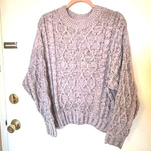 My Michelle cropped oversized cable sweater